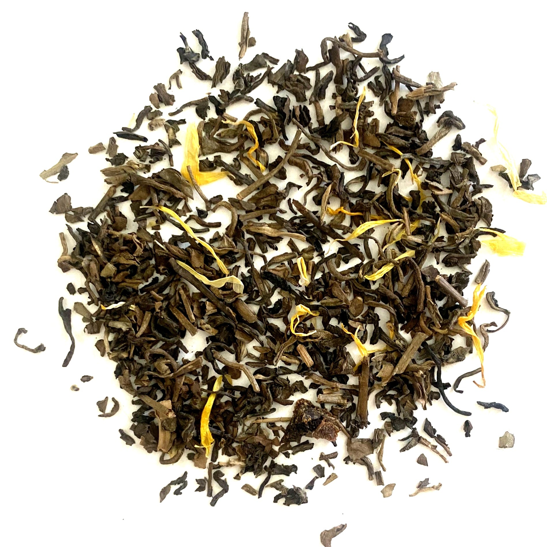BLACK DECAFFEINATED TEA WITH APRICOT FLAVOR AND MARIGOLD PETALS