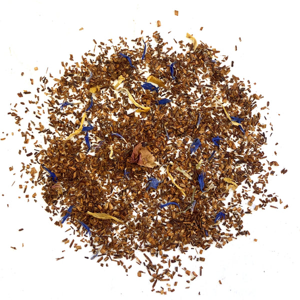 Rooibos Blend with calendula, rose petals, and cornflowers, with Natural &amp; Artificial Flavoring.