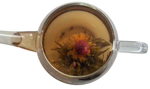 Flowering tea with peach flavor
