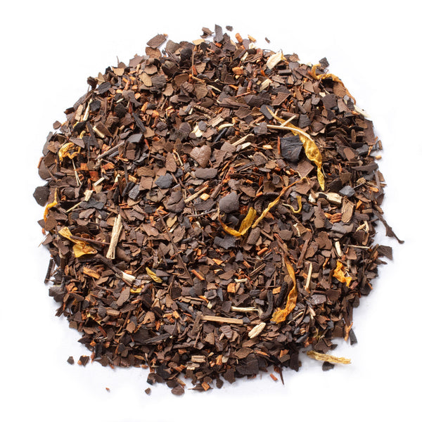 Roasted Maté,Rooibos, Mango, Ginseng, Calendula flowers, flavoring