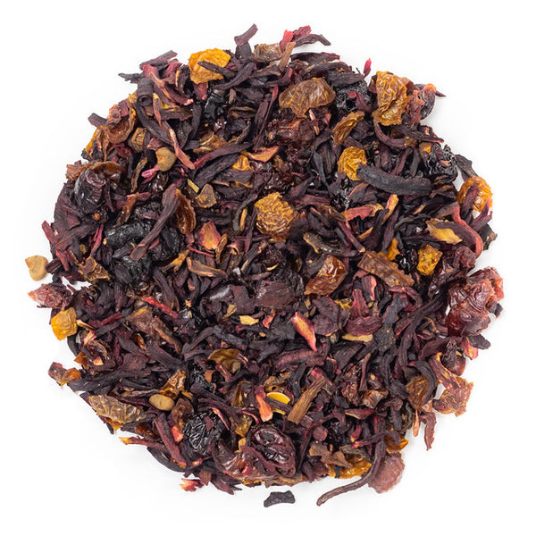 Cherry, rosehips, hibiscus, berries, with cherry flavor